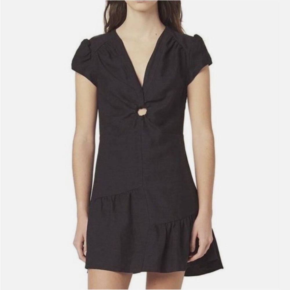 Sandro Black Mini Dress with Keyhole Detail